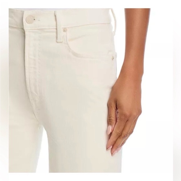 NWT MOTHER 25 Women's Rambler Zip Cream White Jeans - Picture 3 of 10